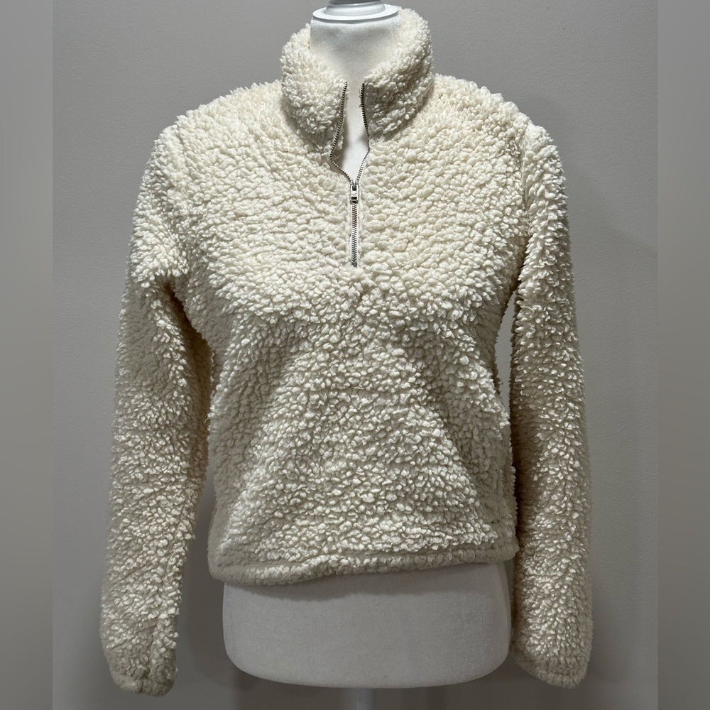 Hollister Women’s Cozy Sherpa Fleece 1/4 Zip Pullover Size XS
